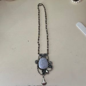 Handmade in Guatemala   Silver and purple jade necklace